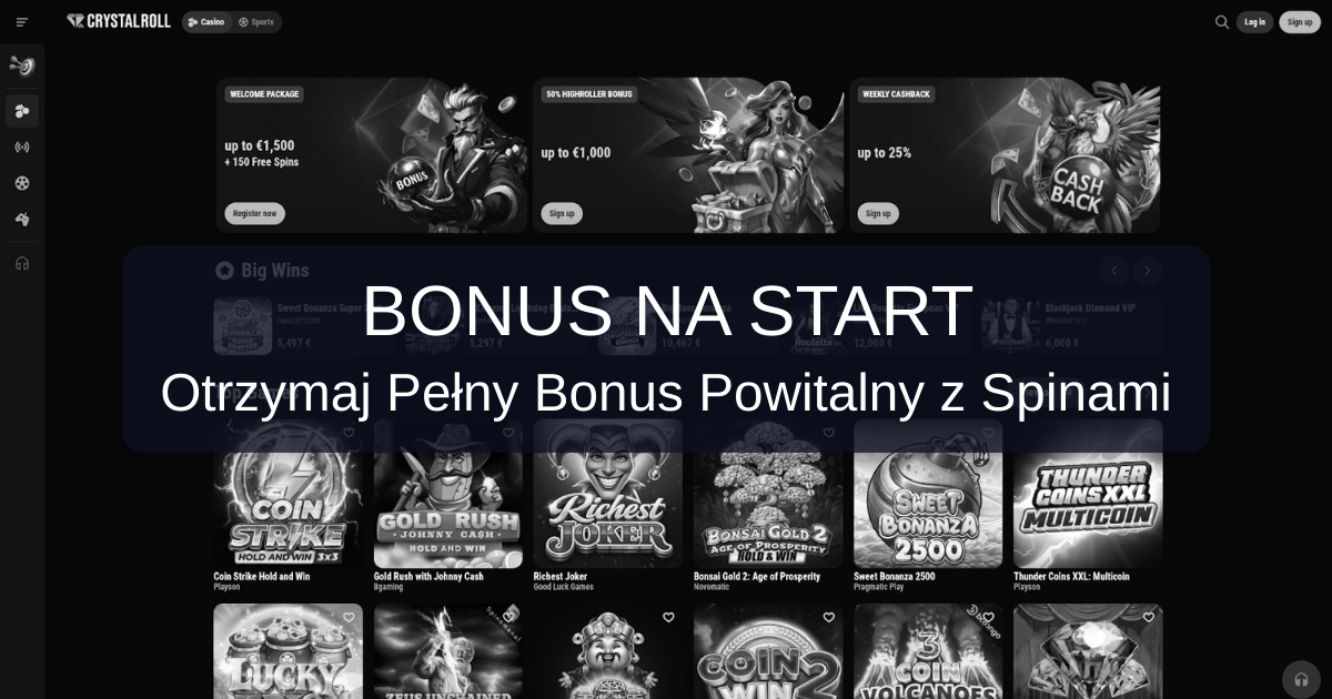 CrystalRoll Casino welcome bonus